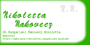 nikoletta makovecz business card